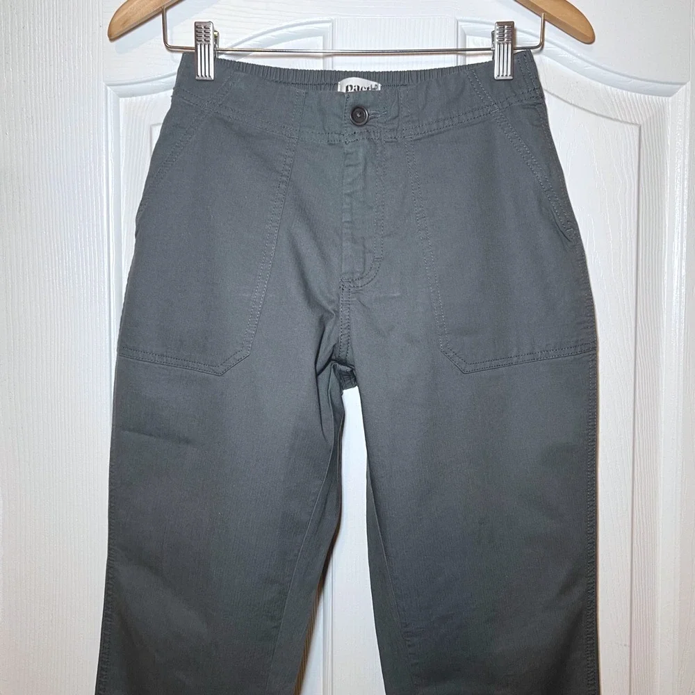 Pact Organic Cotton Twill Ankle Zip Joggers Charcoal Hiking Utility Pants XS